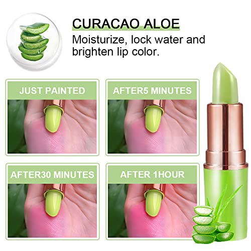 BINGBRUSH 2 Pcs Aloe Vera Color Changing Lipstick Queen Lip Tints 4