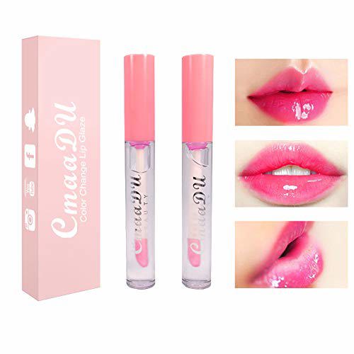 BINGBRUSH 2 Pcs Color Changing Lip Gloss Lip Oil Tinted 1