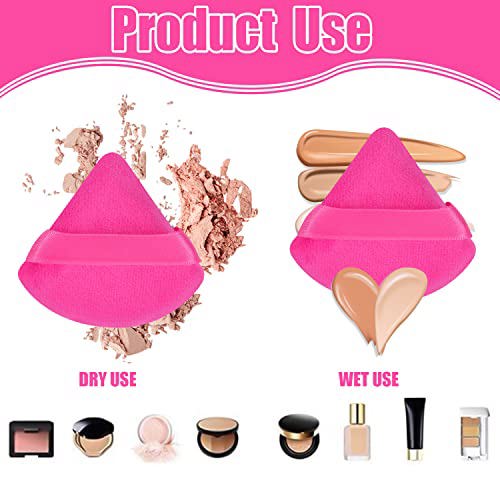 Pimoys 6 Pieces Powder Puff Face Soft Triangle Makeup Black and Red 3