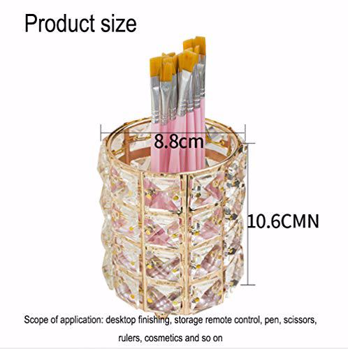 AKOAK 1 pack Crystal Makeup Brush Holder Office Supplies Storage Gold 9