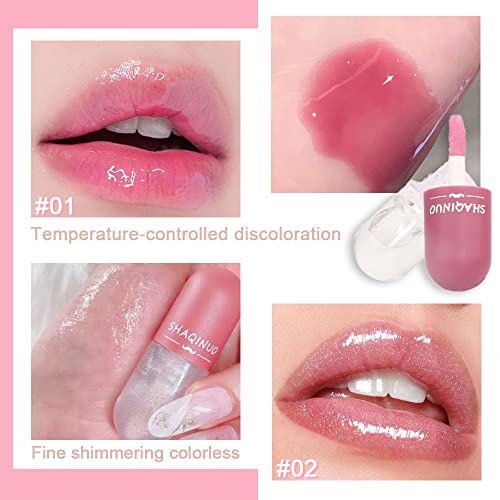 BINGBRUSH 3 Pcs Color Changing Lip Gloss Lip Oil Tinted 2