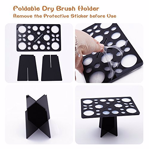 Diolan Makeup Brush Cleaning Mat & Makeup Brush Drying Rack 4