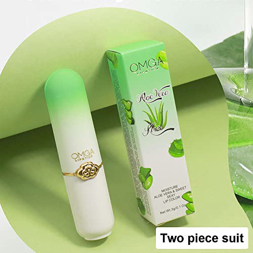 BINGBRUSH 2 Pcs Aloe Vera Color Changing Lipstick Queen 7
