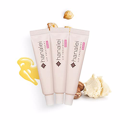 Hanalei Lip Treatment to Soothe Dry Lips , Travel-Size Set (5g x 3) Rose 2