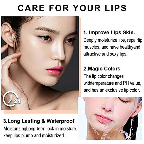 BINGBRUSH 3 Pcs Red Cherries Color Changing Lipstick,Aloe Vera Strawberry 7