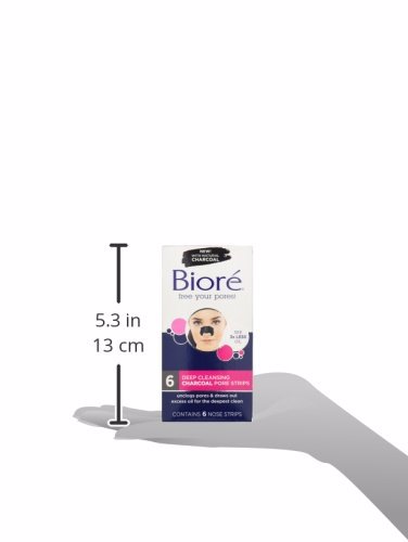 Bioré, 6 Count (Pack of 1) CHARCOAL PORE STRIPS 11