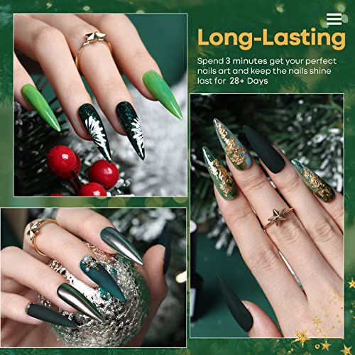 Modelones Green Gel Nail Polish, B1 Mint To be 2