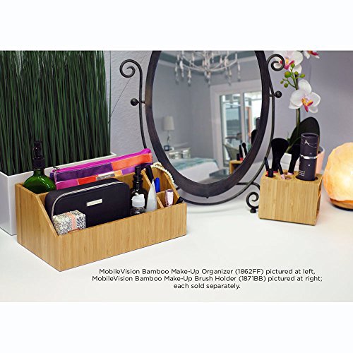 MobileVision Bamboo Make Up Organizer & Cosmetic Holder 7