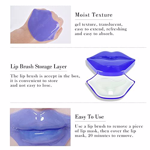 FREEORR 20Pcs Moisturizing Lip Mask Blue 5