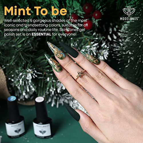 Modelones Green Gel Nail Polish, B1 Mint To be 4