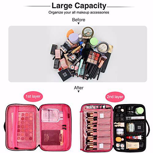 MONSTINA Travel Makeup Bag,Portable Cosmetic Train Case 2