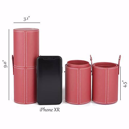 Makeup Brush Holder Travel Brushes Case Bag Cup Storage Dustproof Red 6