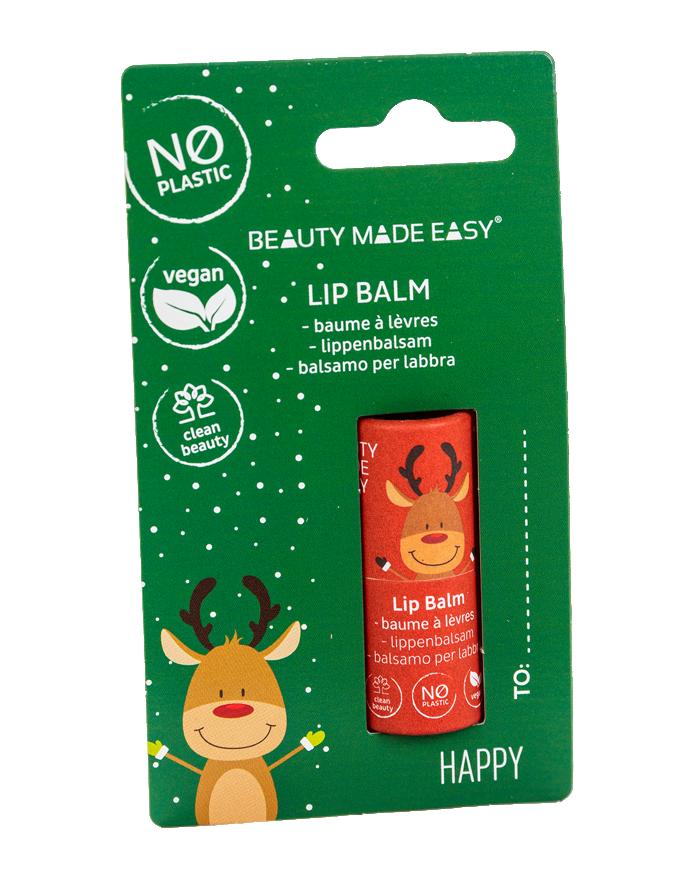 BEAUTY MADE EASY Paper Tube Lip Balm Christmas Edition - Happy 1
