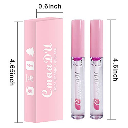 BINGBRUSH 2 Pcs Color Changing Lip Gloss Lip Oil Tinted 7