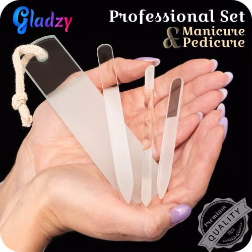 Gladzy Genuine Czech Glass Nail File Set 2
