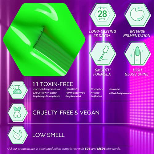 Modelones Gel Nail Polish Set, B1 Neon 7