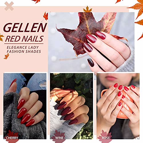 Gellen Gel Nail Polish Kit, Wine and Reds 4
