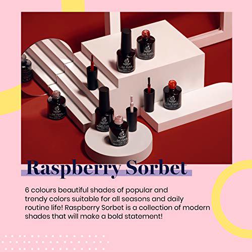 Beetles Burgundy Red Gel Nail Polish Set, Raspberry Sorbet 2