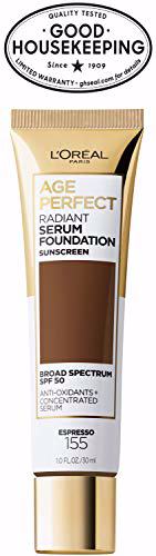 L'Oreal Paris Age Perfect Radiant Serum Foundation with SPF 50, Espresso 9