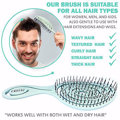 Fiora Naturals Hair Detangling Brush Green 7