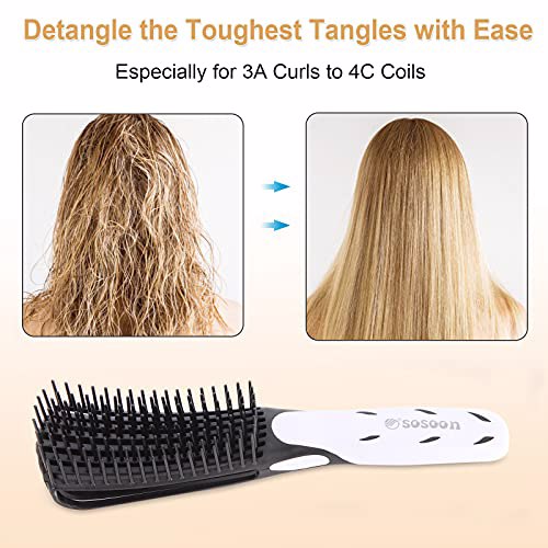 Sosoon Detangling Brush Hair Brush Black&White 3