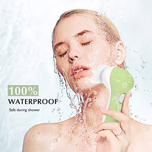 Facial Cleansing Brush Face Scrubber, Yellow Green 5