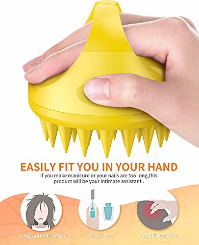 EUHOME Scalp Massager Shampoo Brush, Gray Yellow 4