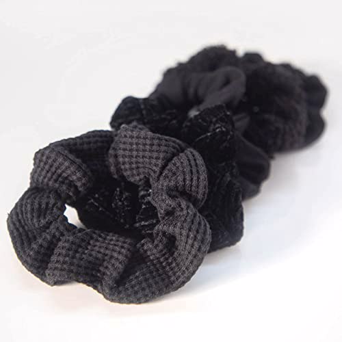 Kitsch Ultra Textured Scrunchies, Black 3