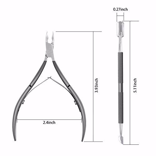 Ejiubas Cuticle Trimmer with Cuticle Pusher, Grey 7