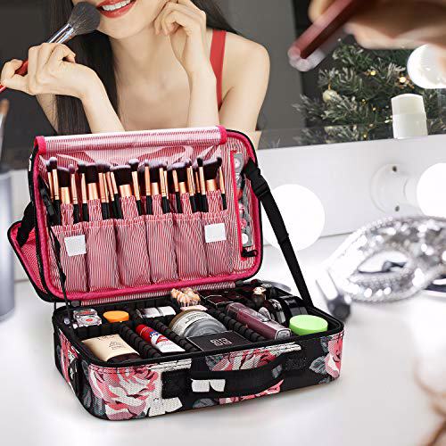 MONSTINA Travel Makeup Bag,Portable Cosmetic Train Case 8