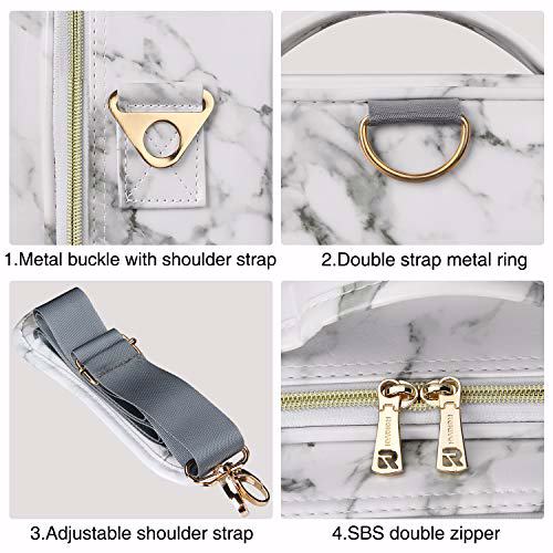 MONSTINA Marble Makeup Bags,Portable Organizer Bag Travel Case Professional 5