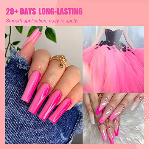 AIMANGO Valentine's Day Gel Nail Polish Set, Pink Fantasy 3