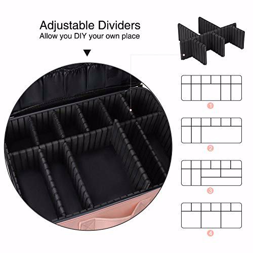 Relavel Travel Makeup Train Case Cosmetic Case Organizer 3