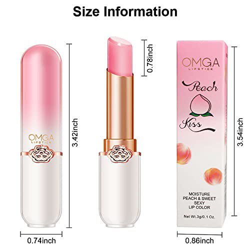 BINGBRUSH 3 Pcs Aloe Peach Orange Color Changing Lipstick Queen 6