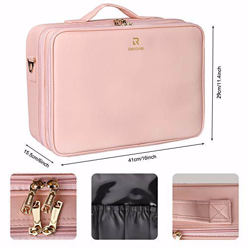 Relavel Travel Makeup Train Case Cosmetic Case Organizer 6