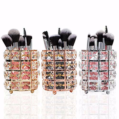 AKOAK 1 pack Crystal Makeup Brush Holder Office Supplies Storage Black 6