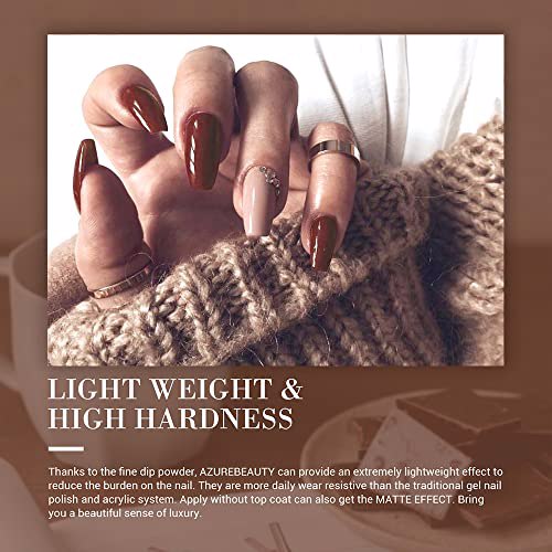 AZUREBEAUTY Dip Powder Nail Set, B-Classic Nude Brown 5