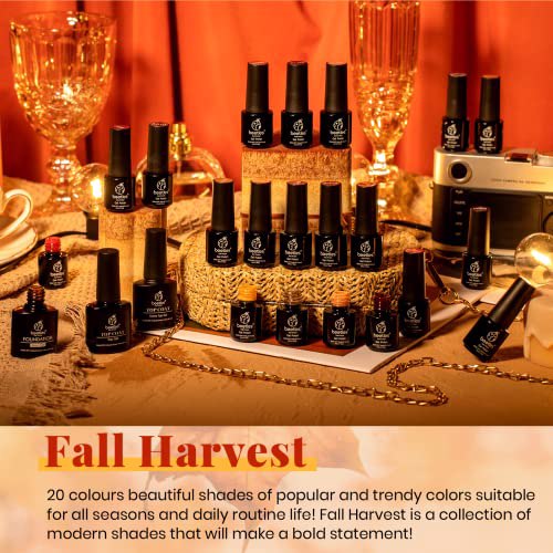 Beetles 20 Pcs Gel Nail Polish Kit, Full Maroon 2