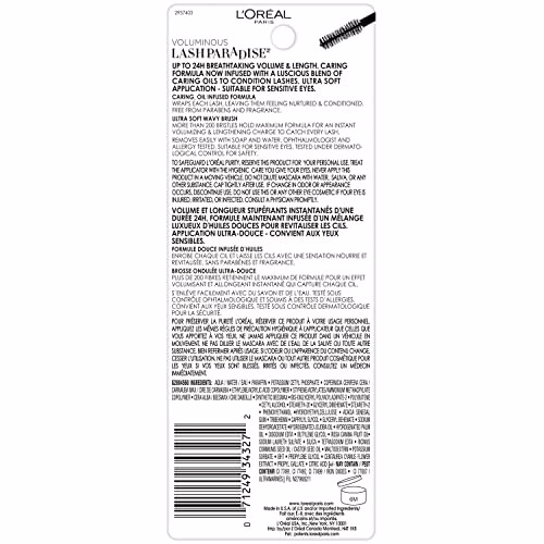 L'Oreal Paris Voluminous Makeup Lash Paradise Mascara Black Brown 2