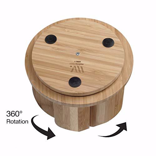 MobileVision Bamboo Circular Rotating Makeup Organizer 5