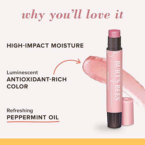 Burt's Bees 100% Natural Moisturizing Lip Shimmer, Grapefruit 8