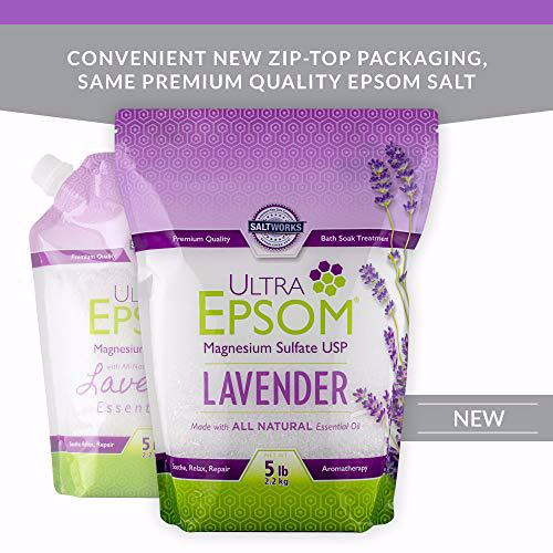 SaltWorks Ultra Epsom, Lavender Scented Premium Epsom Bath Salt 3