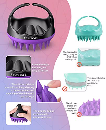 EUHOME Scalp Massager Shampoo Brush Black Rose Black Purple 6