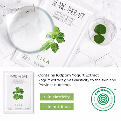 BALLONBLANC Therapy Relaxing Self Care Face Facial Mask Sheet, 6 Masks B set 7