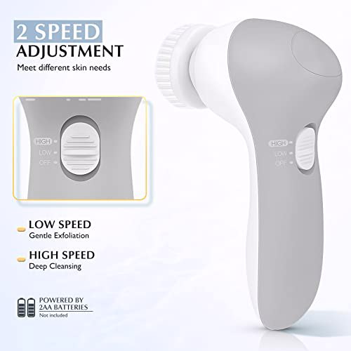 Facial Cleansing Brush Face Scrubber, Grey 6
