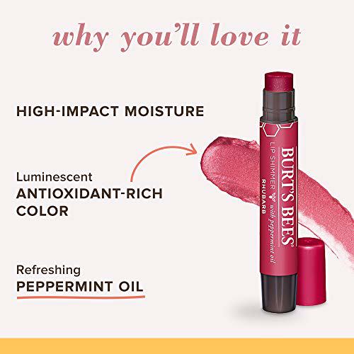 Burt's Bees 100% Natural Moisturizing Lip Shimmer, Rhubarb 8