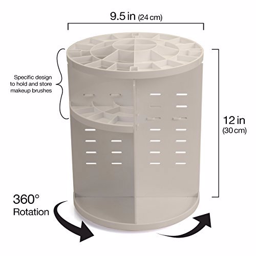 MobileVision Makeup Organizer Rotating Tabletop Cosmetic & Toiletry White 2