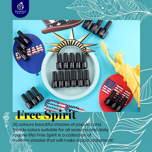 Beetles 20 Pcs Gel Nail Polish Kit, Free Spirit 2