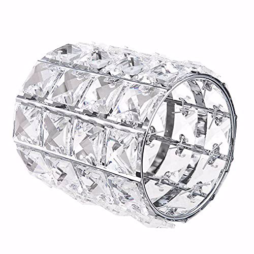 AKOAK 1 pack Crystal Makeup Brush Holder Office Supplies Silver 2