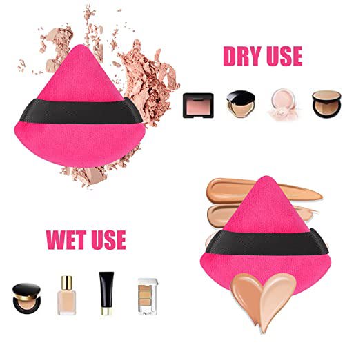 Pimoys 6 Pieces Powder Puff Face Soft Triangle Makeup Rose Red 7